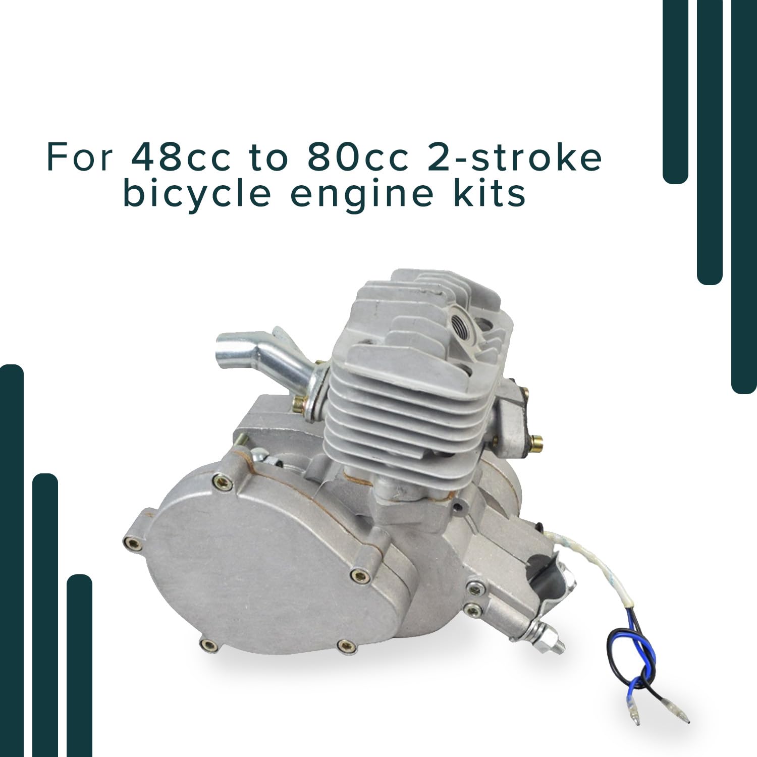 AlveyTech Recoil Pull Start Assembly for 48cc-80cc 2-Stroke Bicycle Engine Kits - Durable Cast Metal Housing Starter with Pawl, Handle & Cord - Replacement Parts for Motorized Bikes - Perfect for DIY Bike Engine Repair & Maintenance