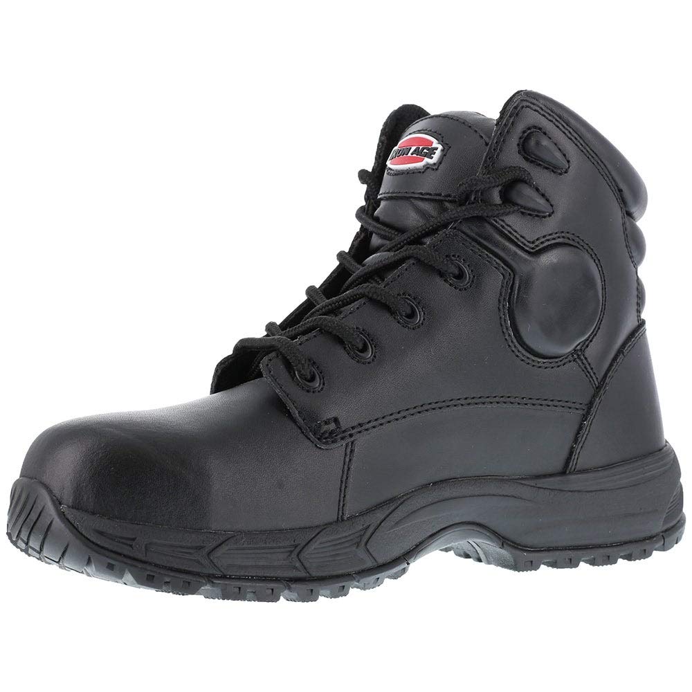 Iron Age Men's Electrical Hazard Safety Shoes - Black Steel Toe Work Boots for Construction & Industrial Use