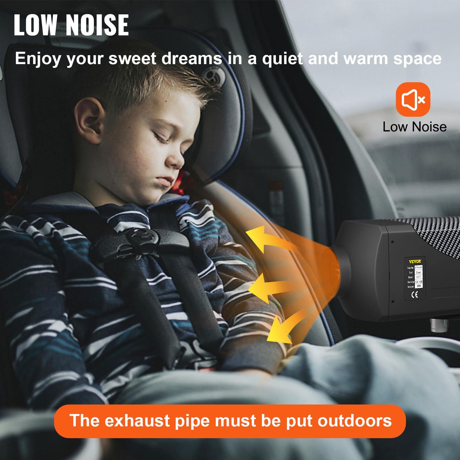 VEVOR 8KW Diesel Air Heater with Muffler, 12V Portable Heater with Remote Control & LCD Switch - for Trucks, RVs, Boats, Buses, Camping, Garages & Winter Outdoor Heating