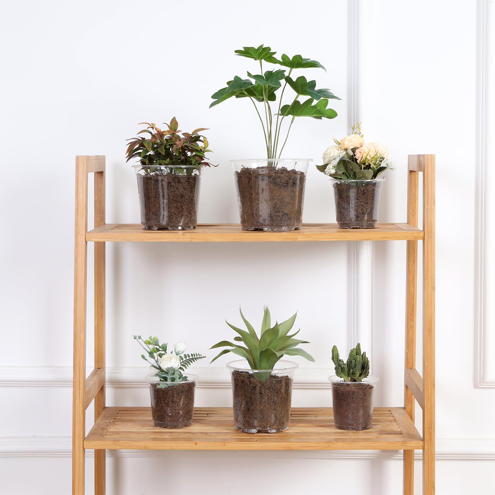 JERIA 30 Pack 5/4/3.5 Inch Clear Plastic Plant Pots with Drainage Holes - Transparent Nursery Pots for Succulents, Seed Starting, Indoor Gardening - Perfect for Home Decor, Plant Propagation & Greenhouse Use