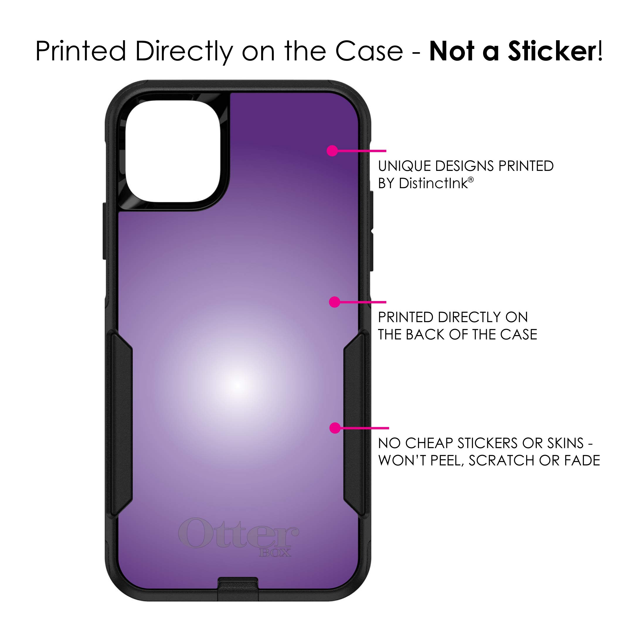 DistinctInk iPhone 11 Pro MAX Case (6.5 Inch) - Shockproof Protective Cover with Purple White Gradient Design - OtterBox Commuter Replacement - Perfect for Work, Travel & Outdoor Activities