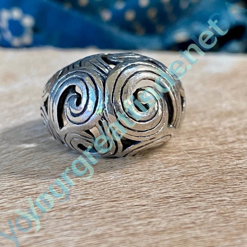 925 Sterling Silver Swirl Dome Ring for Women - Size 9 | Elegant Stackable Jewelry for Everyday Wear, Date Night & Special Occasions