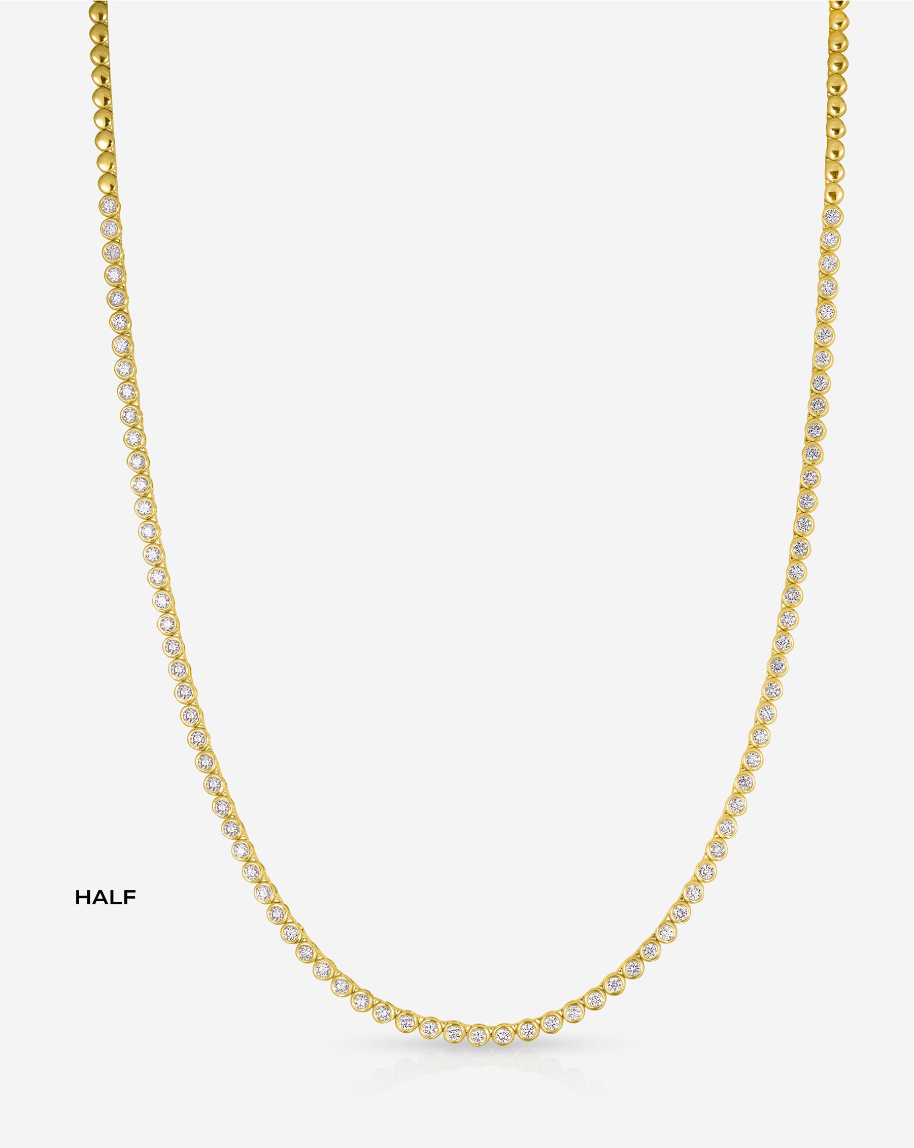 Bezel Mini Diamond Tennis Necklace - Elegant 14K Gold Dainty Chain for Women | Perfect for Weddings, Anniversaries & Special Occasions