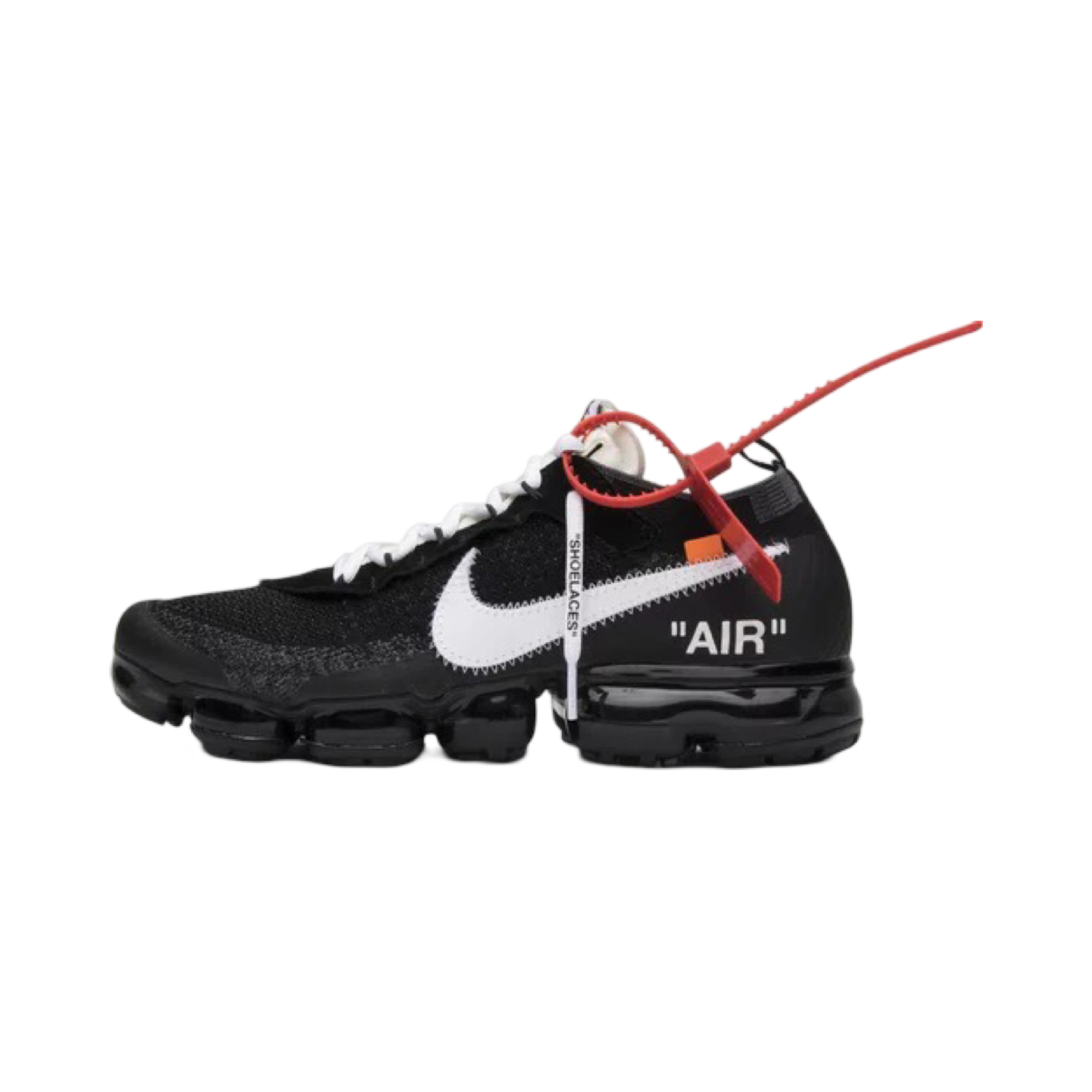 Off White x Nike Air Max VaporMax FK Flyknit Sneakers - Black & White Clear Sole - Running, Gym & Streetwear Fashion
