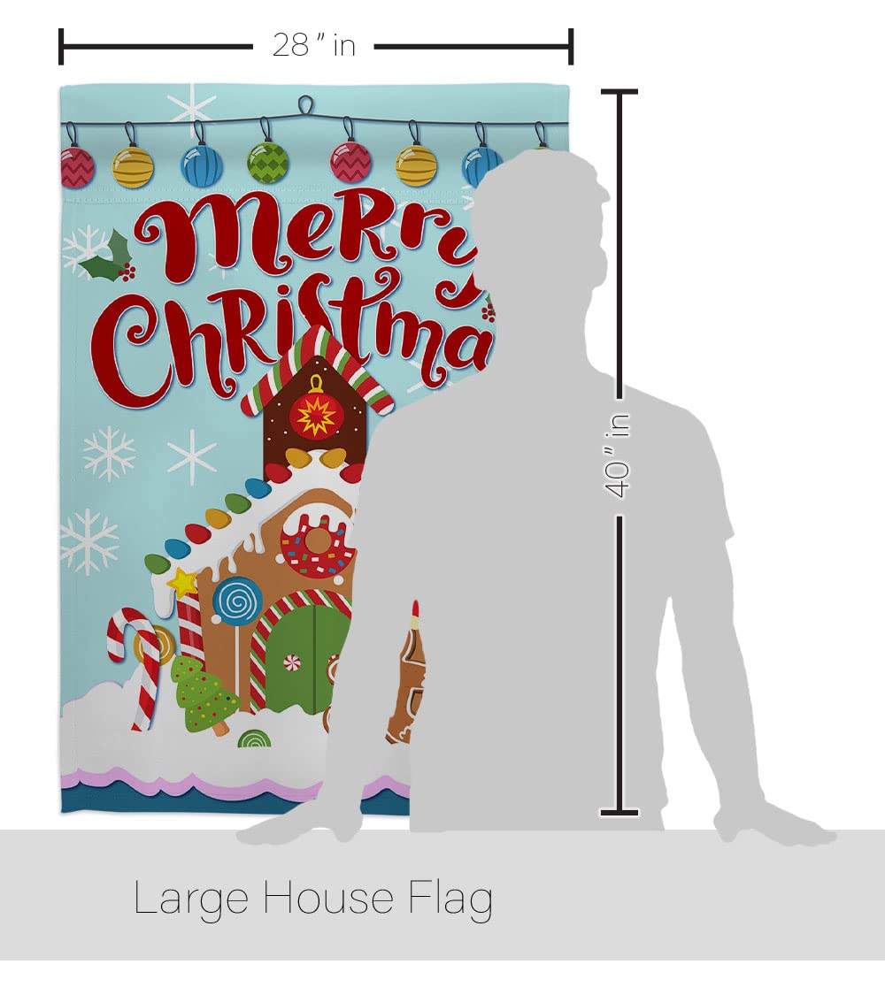 Gingerbread Christmas House Flag Set 28x40