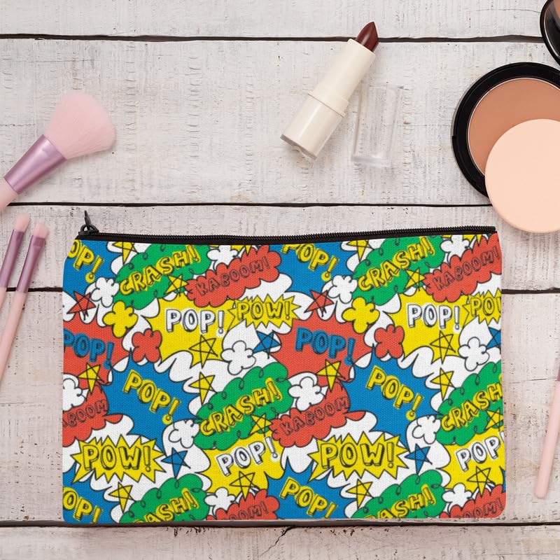 TheYaYaCafe Waterproof Cosmetic Bag for Women - Large Makeup Organizer Pouch with Pop Print, Multi-Functional Travel Toiletry Storage Bag | Perfect for Travel, Gym, Beach & Daily Essentials Organization