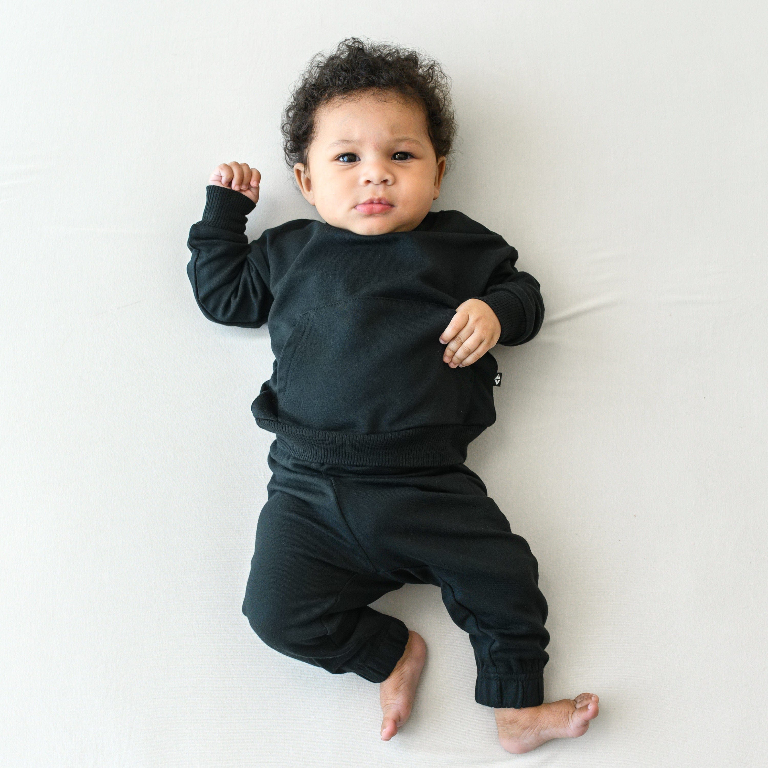 Premium French Terry Jogger Set in Midnight Black - Comfortable Lounge Pants & Hoodie Outfit for Men & Women - Perfect for Home, Gym, and Casual Wear