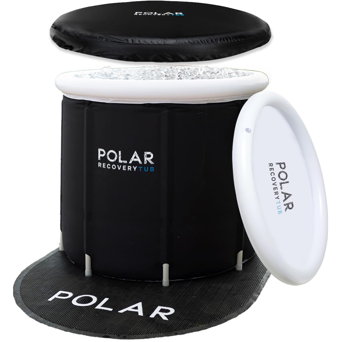 Ice Bath Recovery Bundle - Cold Plunge Tub with Non-Slip Mat | Portable Ice Bath Kit for Athletes & Fitness Recovery | Perfect for Post-Workout, Muscle Therapy & Cryotherapy at Home