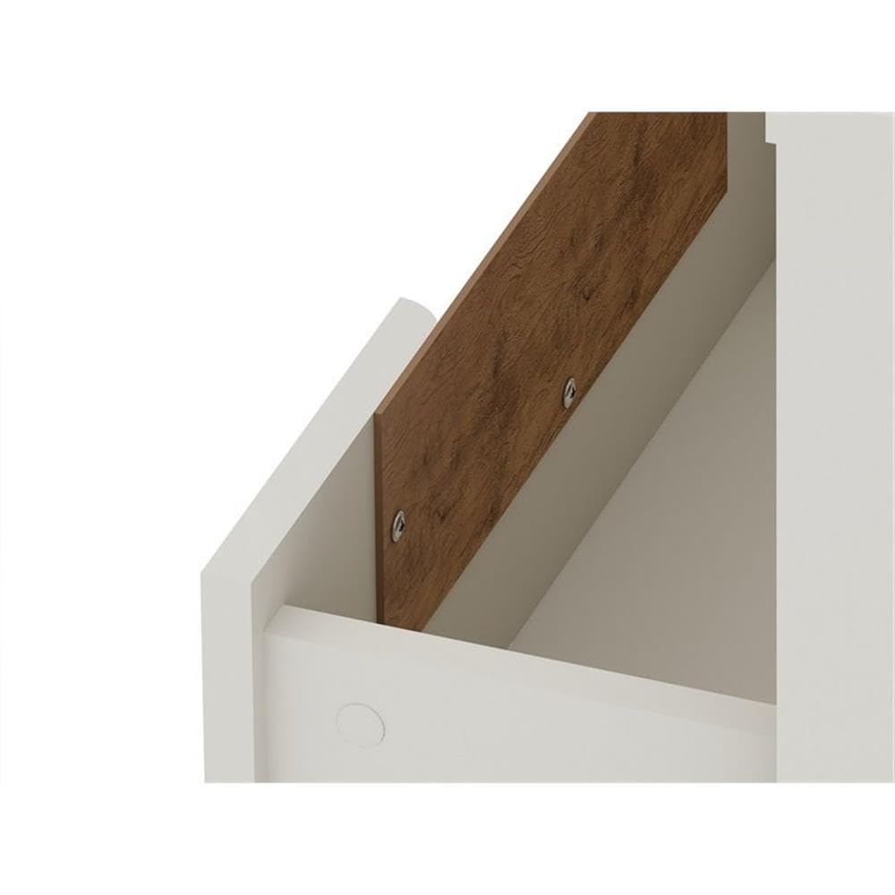 2-Drawer Modern Wood Nightstand Set of 2 - Off White Finish Bedside Table for Bedroom, Living Room & Guest Room Storage