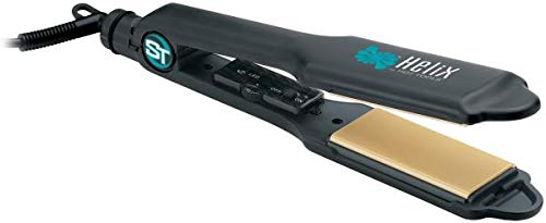 Helix Super Tool Tourmaline Flat Iron & Curling Iron - 1 Inch Ceramic Hair Straightener & Curler for All Hair Types - Perfect for Salon, Home, and Travel Use