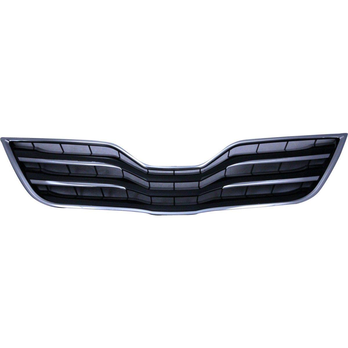 2010-2011 Toyota Camry Chrome Grille with Black Insert - Durable Plastic Replacement Grille for Enhanced Style & Protection | Perfect for Car Upgrades, Customization, and Front End Protection