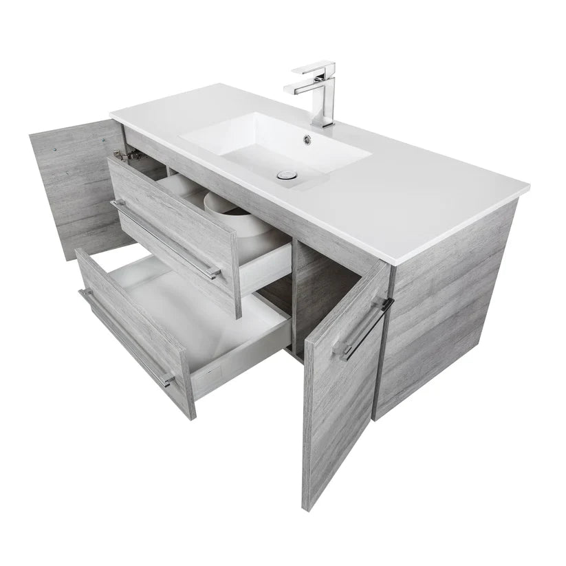 Cutler Kato 48 Inch Modern Wall Mount Bathroom Vanity with Sink - Soho Series FV SOHO48 - Perfect for Small Bathrooms, Powder Rooms & Contemporary Home Decor