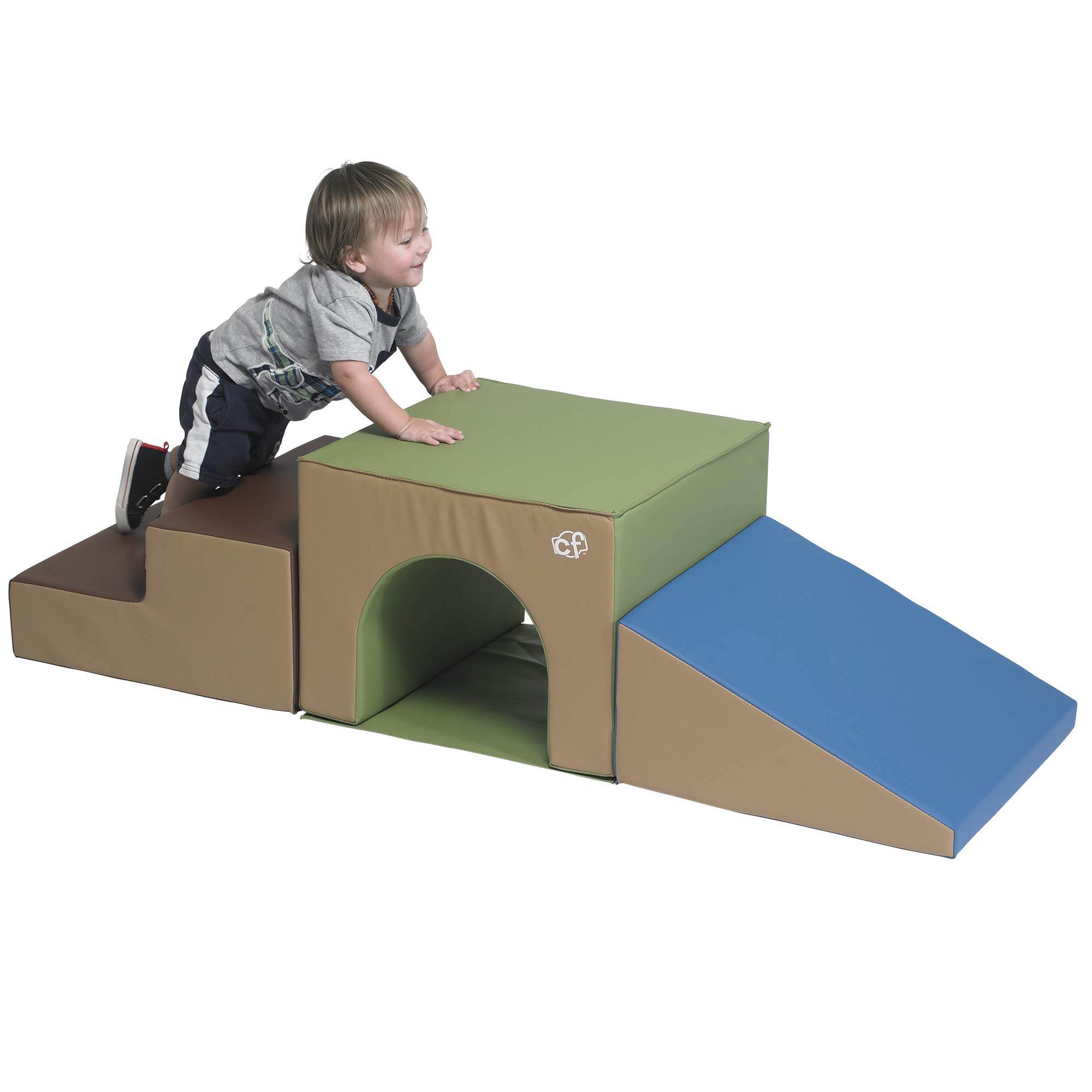 CF805-172 3-Piece Over & Under Tunnel Climber - Soft Indoor Play Climber for Toddlers & Babies | Safe Crawling & Climbing Toy for Daycare, Playroom & Home