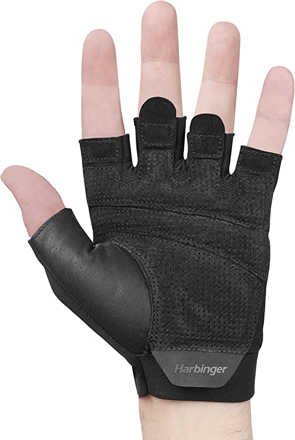 Harbinger Unisex Flexfit Gloves 2.0 - Black Weightlifting Gloves for Gym, CrossFit & Workout - Breathable & Comfortable Training Gloves for Men & Women