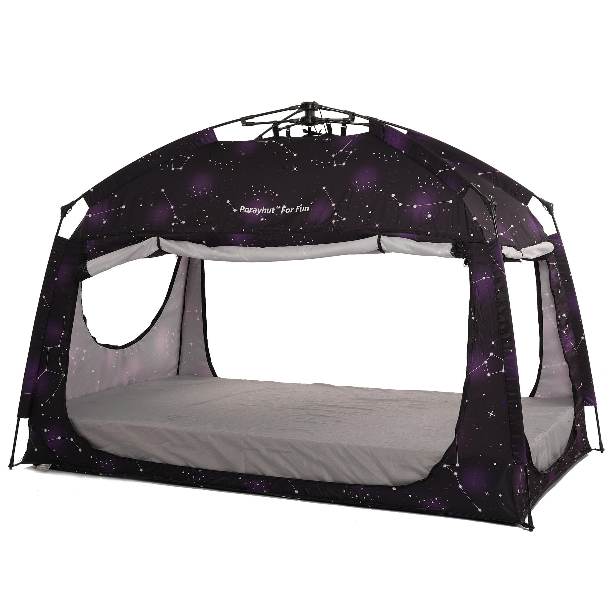 Instant Privacy Bed Tent for Sleeping - Quick Set Up Portable Bed Canopy with Large Space & 3 Doors - Twin Size Starry Design - Perfect for Dorm Rooms, Camping & Kids Sleepovers