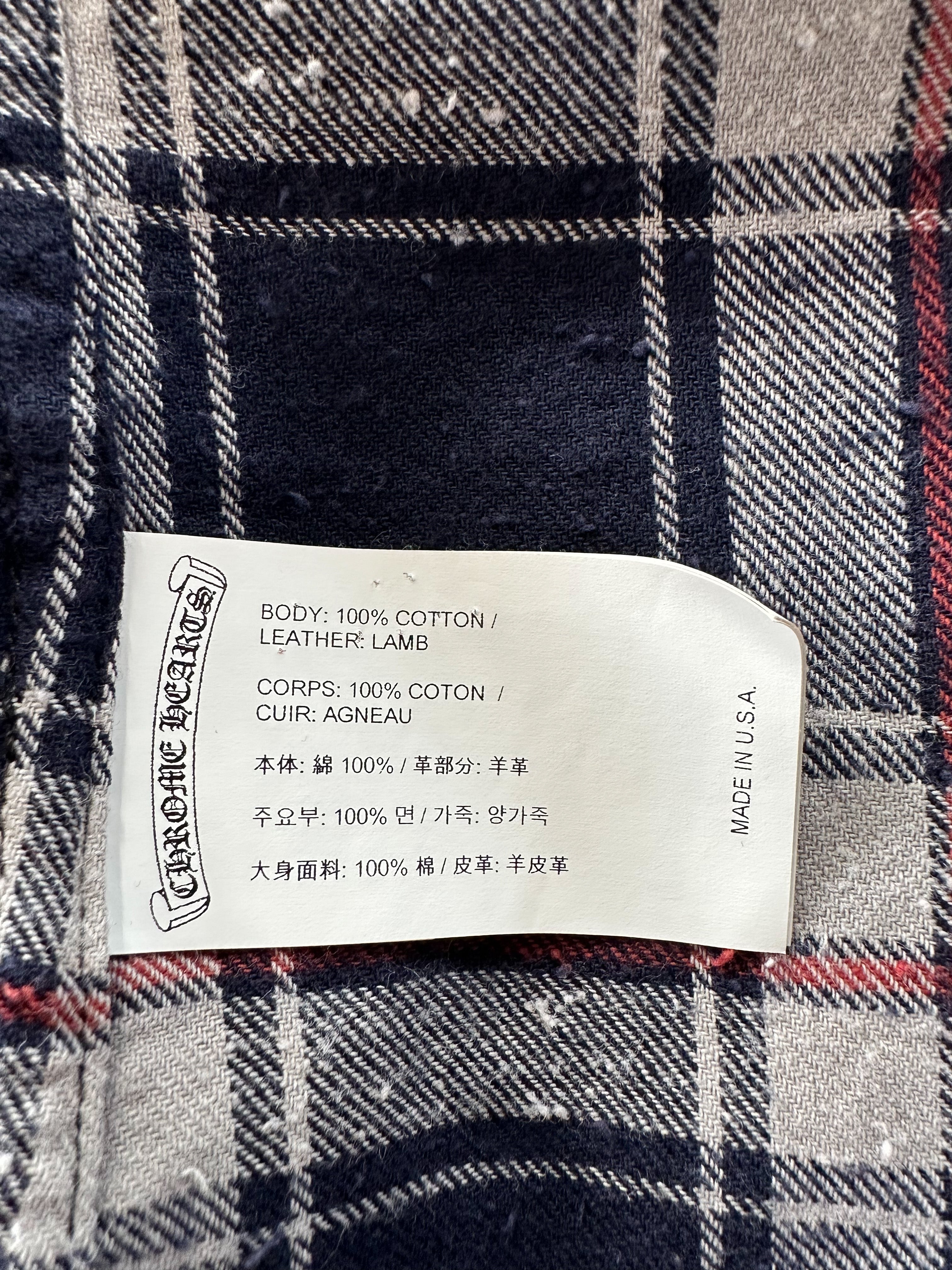Chrome Hearts Blue Cross Patch Jacquard Button Up Shirt for Men | Stylish Gothic Fashion Shirt | Perfect for Casual Wear & Street Style Outfits