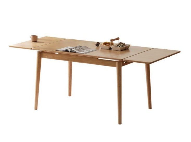 Solid Oak Wood Extendable Dining Table - Expandable Large Tabletop for Family Gatherings & Dinner Parties | Perfect for Small Spaces & Entertaining Guests