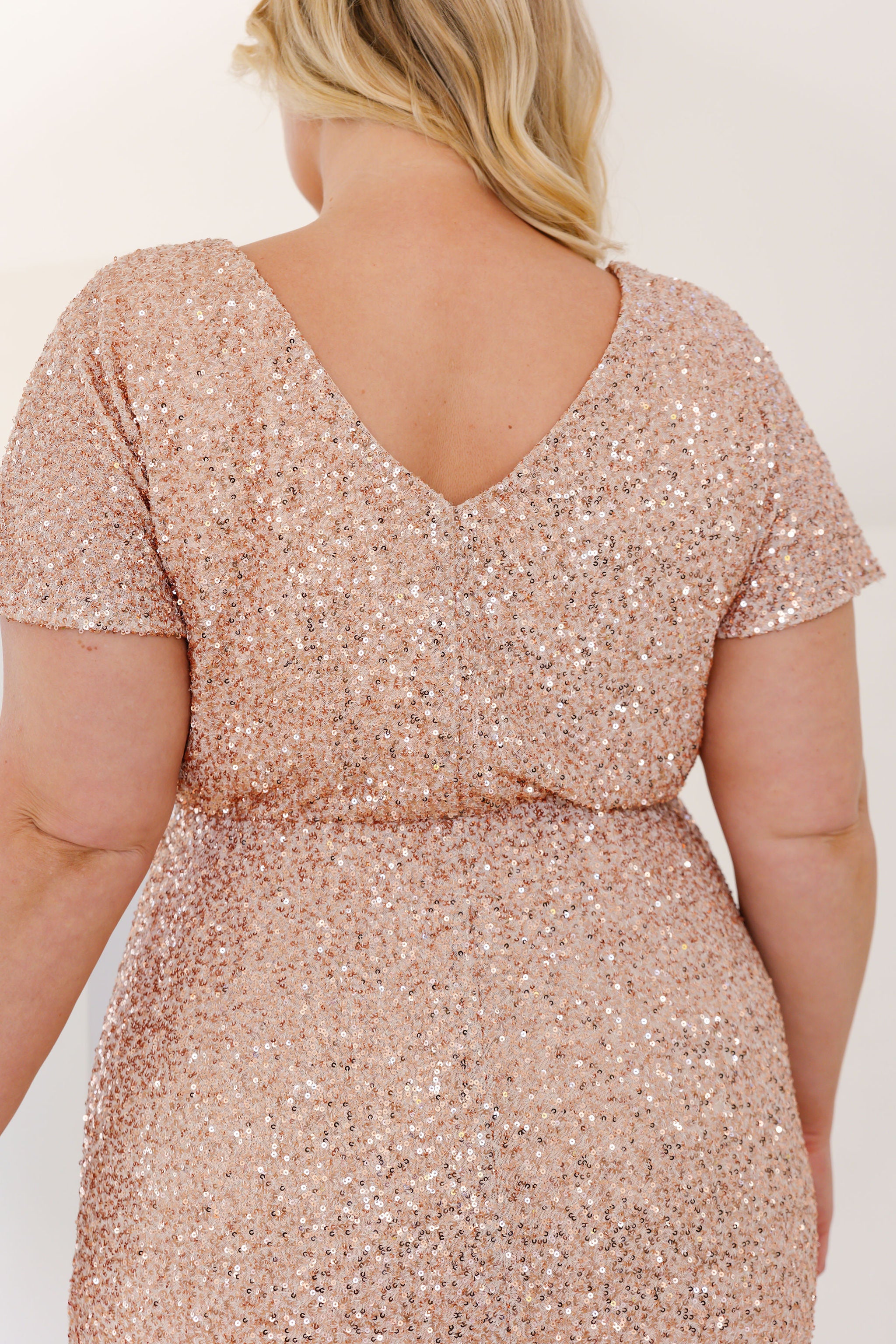 Arabella Sequin Maxi Dress in Light Bronze - Elegant Evening Gown for Prom, Wedding & Special Occasions