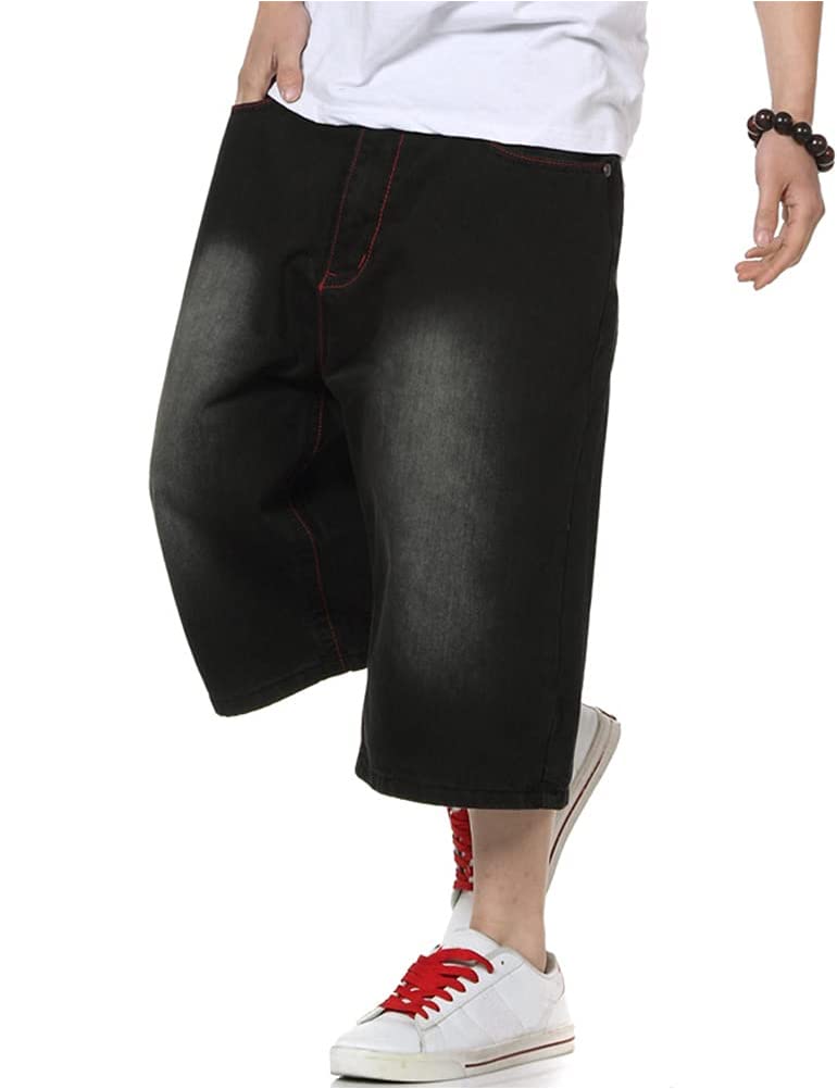 Men's Baggy Jean Shorts - Loose Fit Hip Hop Denim Shorts for Casual Wear | Streetwear, Summer Outfits & Beach Style
