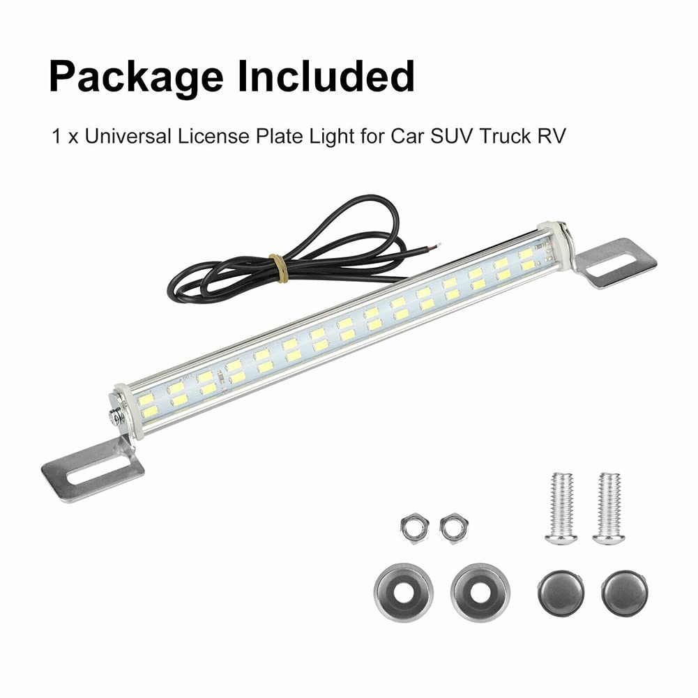 Universal LED License Plate Light - 30 Ultra White 6000K LEDs, Waterproof Backup Lamp for Cars, Trucks & RVs - Perfect for Night Driving and Enhanced Rear Visibility