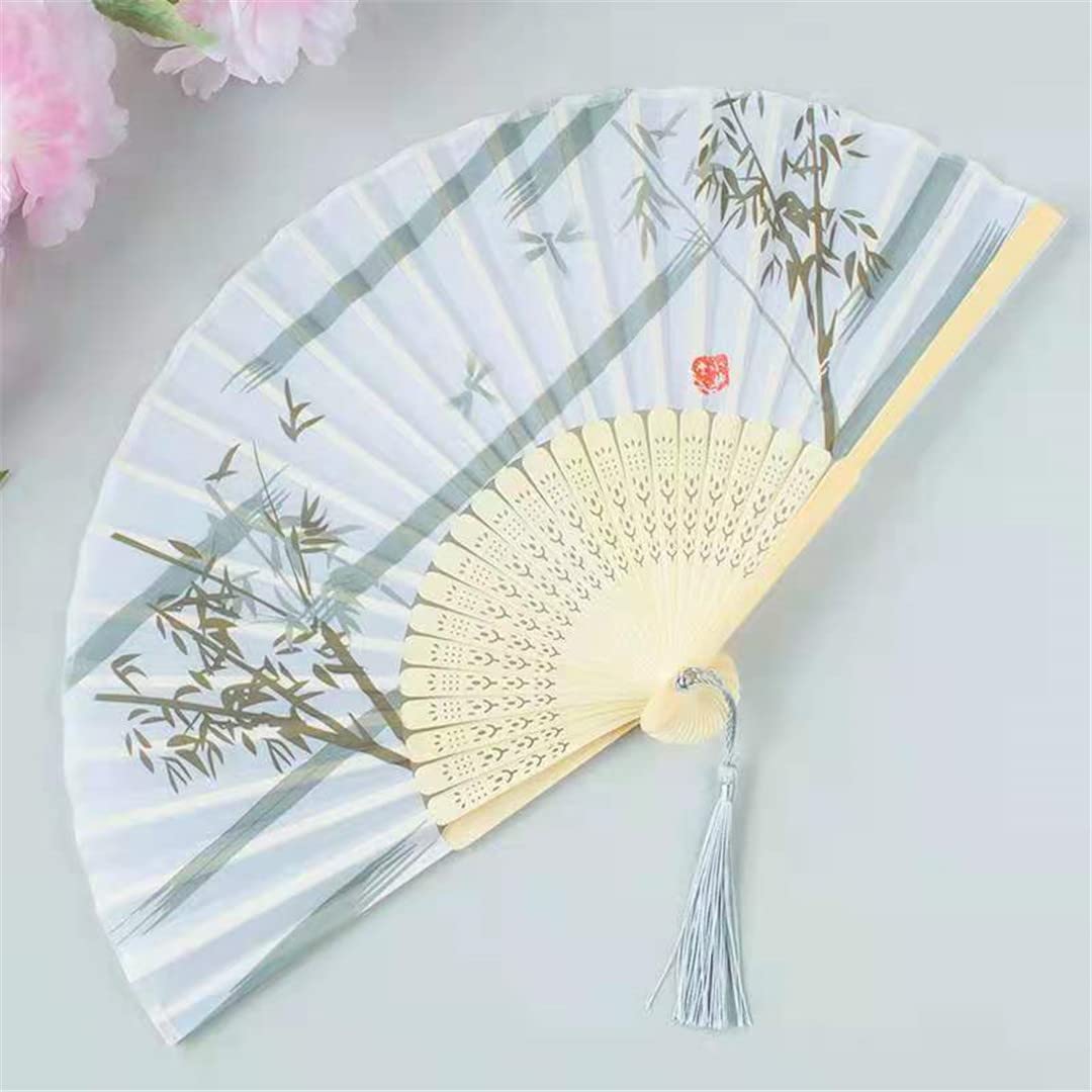 Elegant White Hand Fan for Women - Foldable Feather Fan for Wedding, Dance & Party Accessories | Handmade Home Decor & Unique Gift Idea | Perfect for Bridal Shower, Photo Shoots & Summer Cooling