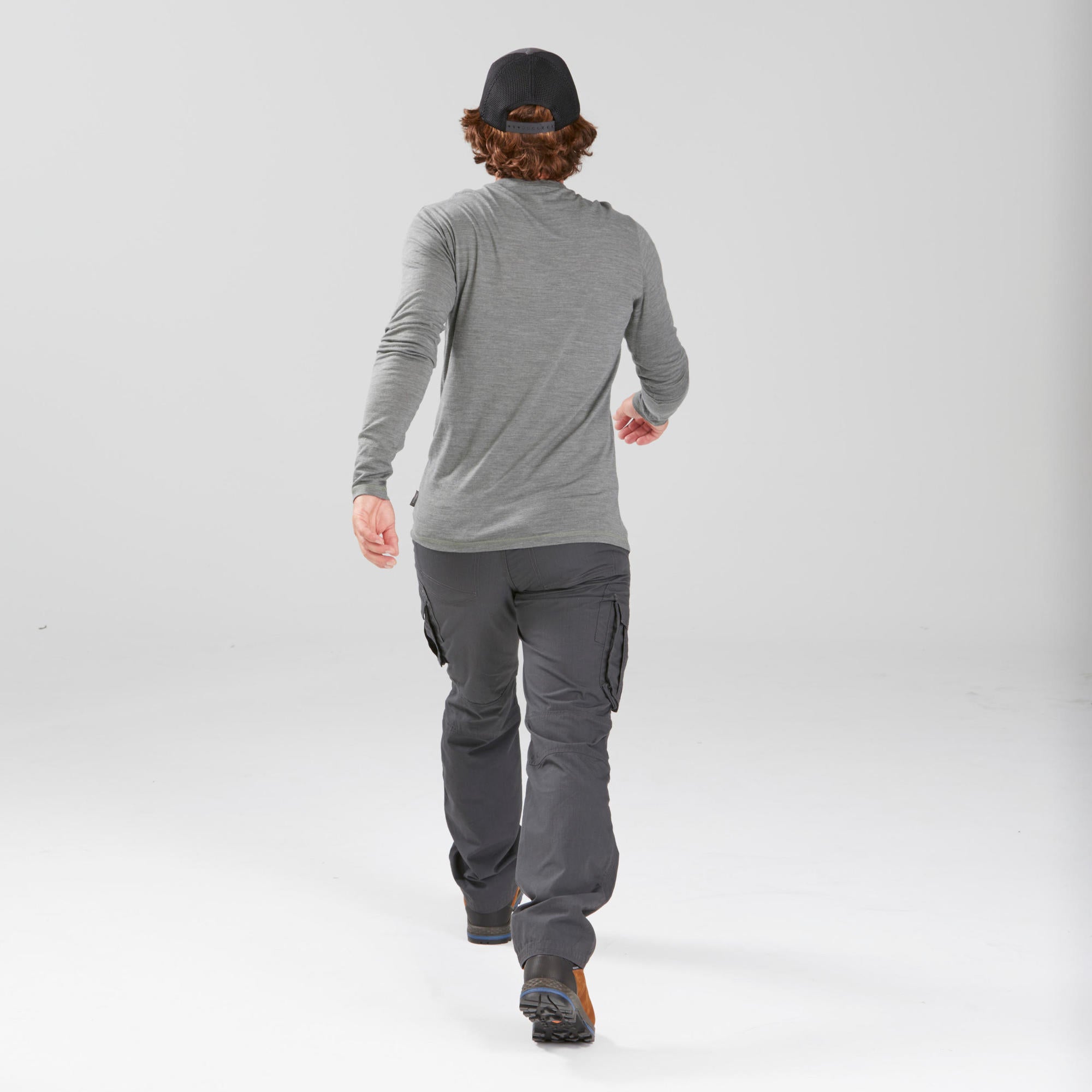 Forclaz Men's Travel Backpacking Cargo Pants - Lightweight Quick-Dry Hiking Pants with Multiple Pockets, TRAVEL 100 Grey - Perfect for Outdoor Adventures, Camping & Travel