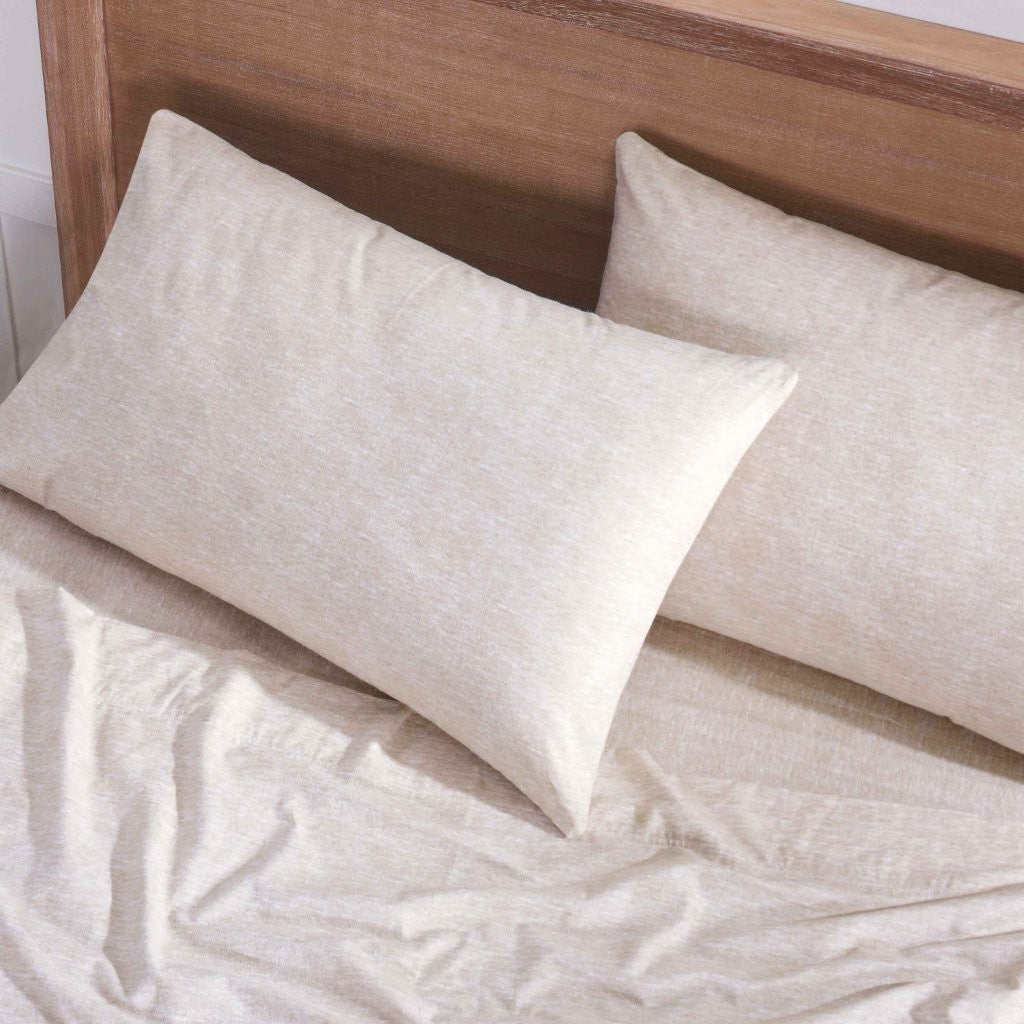 Premium Melange Flannel Cotton Two-Toned Brushed Pillowcases Set of 2 - Soft & Cozy for Winter Nights - Perfect for Bedroom, Guest Room & Home Decor