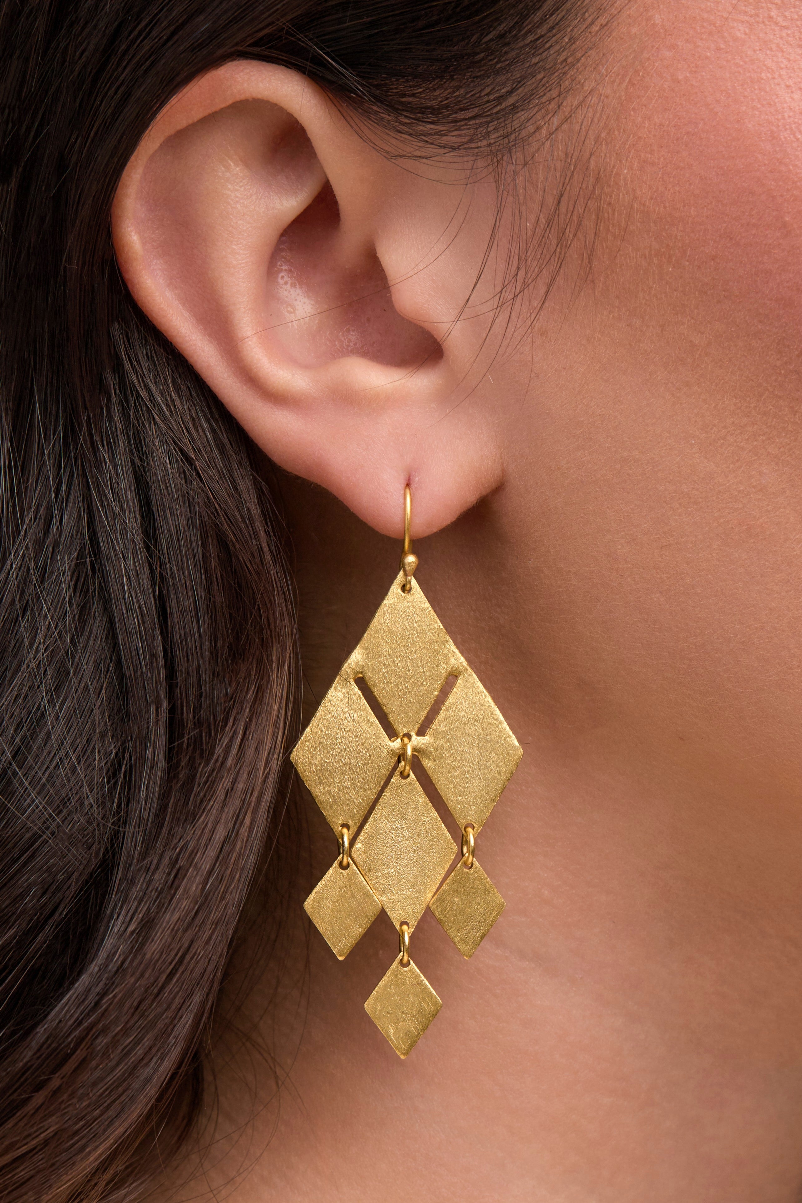 Multi Diamond Dangle Earrings for Women - Elegant 14K Gold Drop Earrings with Sparkling Stones | Perfect for Weddings, Parties & Special Occasions