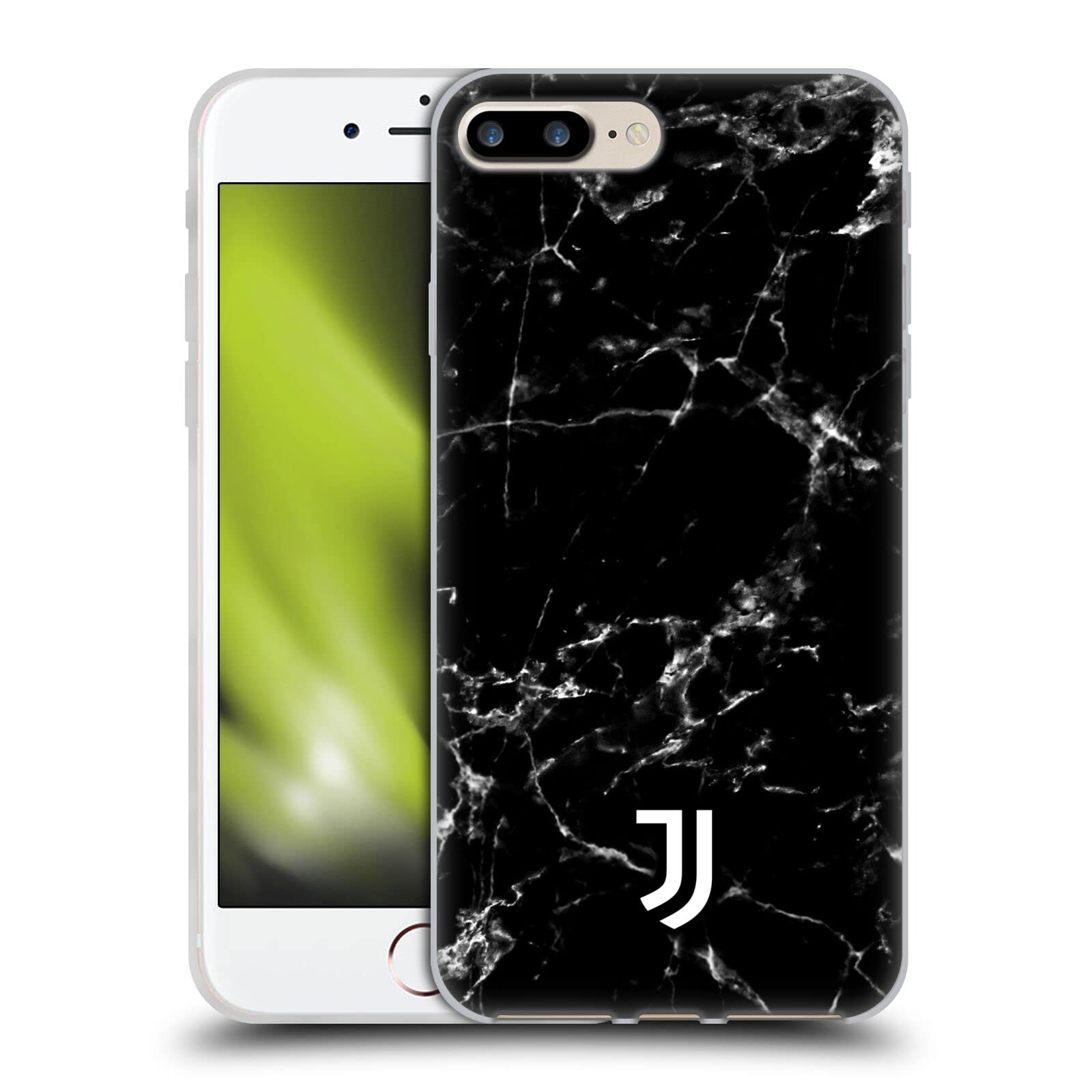 Officially Licensed Juventus Football Club Black Marble Soft Gel Case for Apple iPhone 7 Plus/iPhone 8 Plus - Durable Protection & Stylish Design for Soccer Fans & iPhone Users