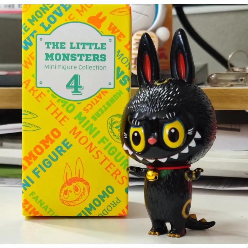 Labubu The Monsters Zimomo Series 4 Maneki Black Ver. Collectible Vinyl Figure - Perfect for Anime Fans, Home Decor & Gift Giving