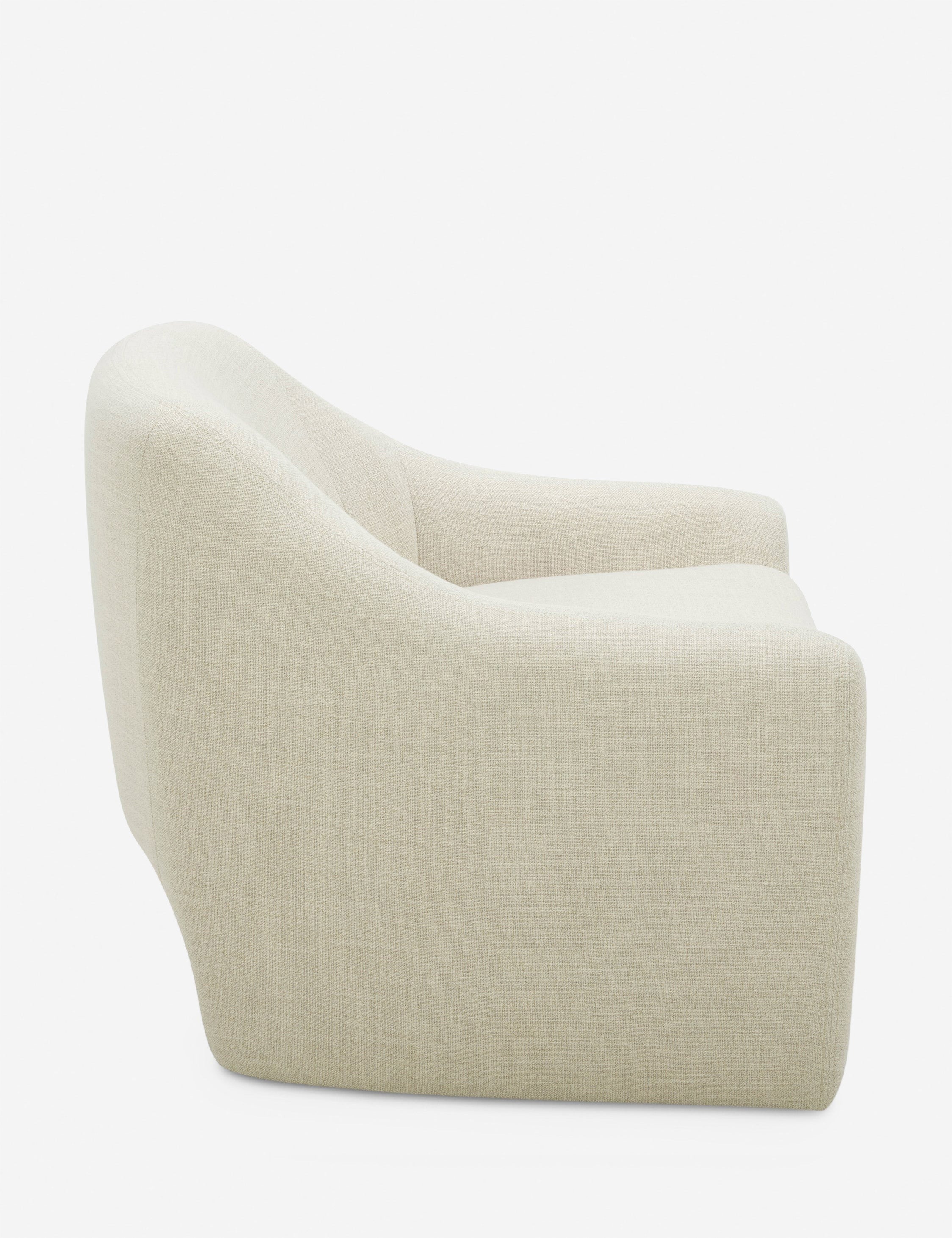 Adelia Accent Chair - Mid Century Modern Upholstered Armchair with Wooden Legs for Living Room, Bedroom or Office - Comfortable Lounge Chair in Grey Fabric (Home Decor & Furniture)