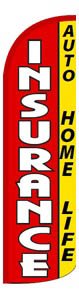 Auto, Home & Life Insurance - Red Swooper Flag Feather Fly Knitted Polyester Decorative House Banner for Outdoor & Indoor Decor