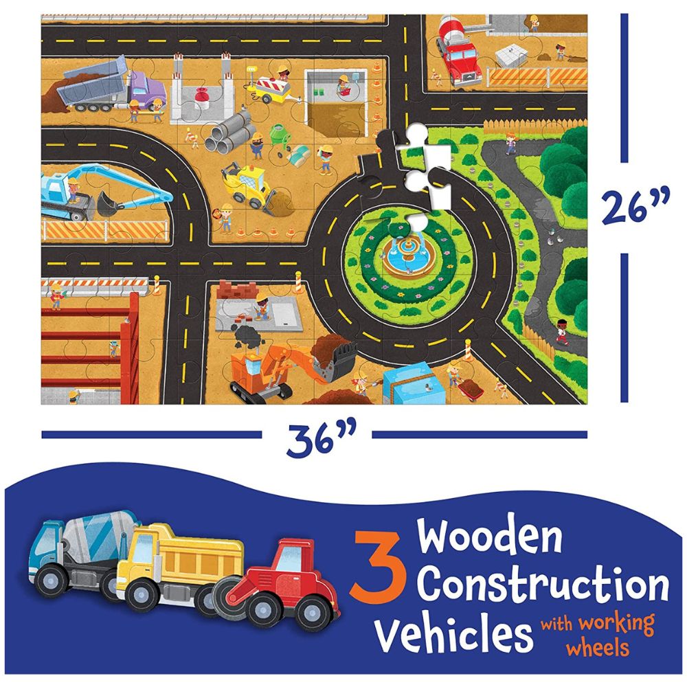 Peaceable Kingdom Construction Site Puzzle & Play Set – Fun Educational Toy for Kids, STEM Learning Activity – Perfect for Preschoolers & Toddlers at Home or Classroom