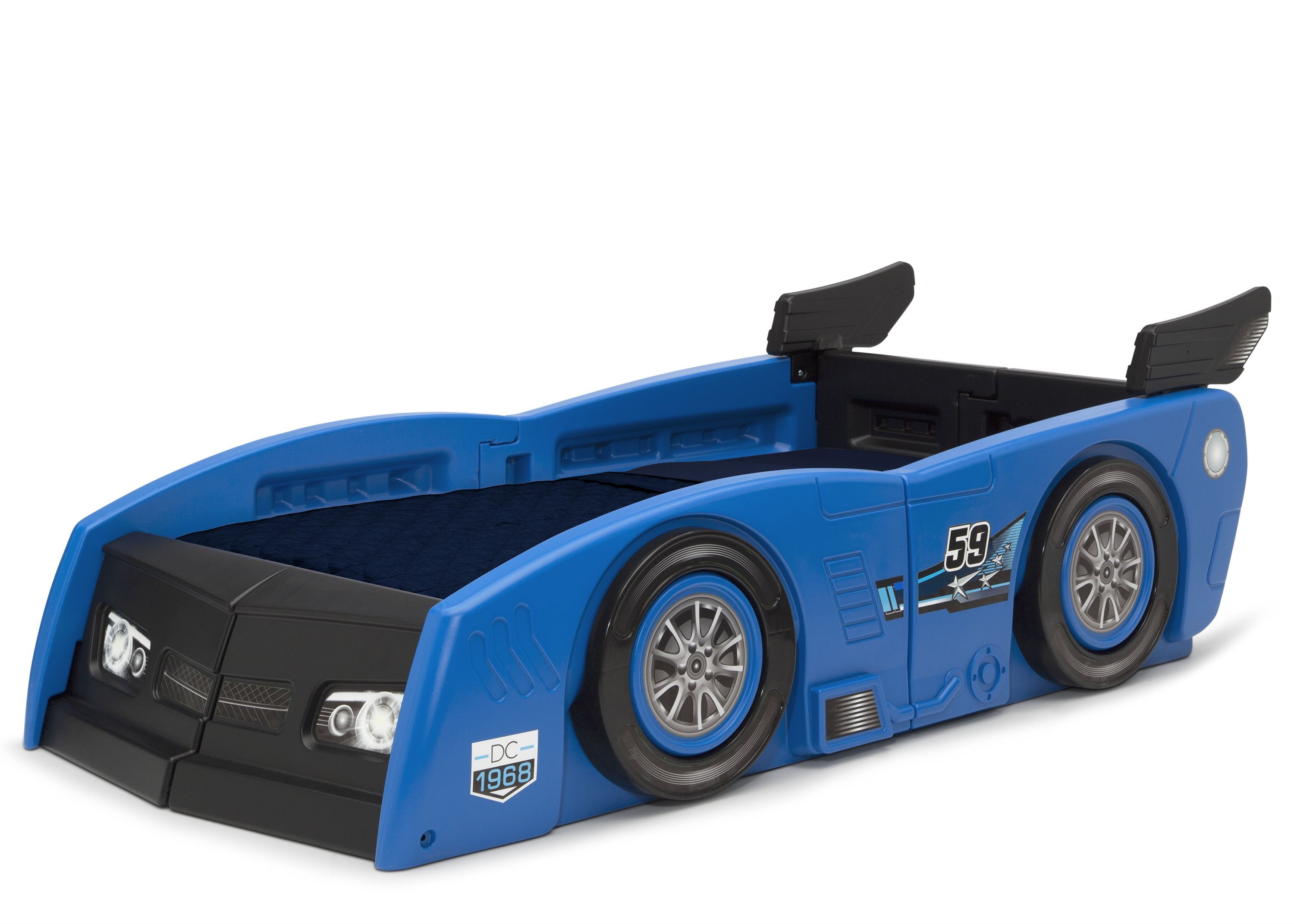 Grand Prix Race Car Toddler to Twin Bed - Convertible Kids Bed for Boys & Girls - Perfect for Nursery, Bedroom, and Playroom Decor