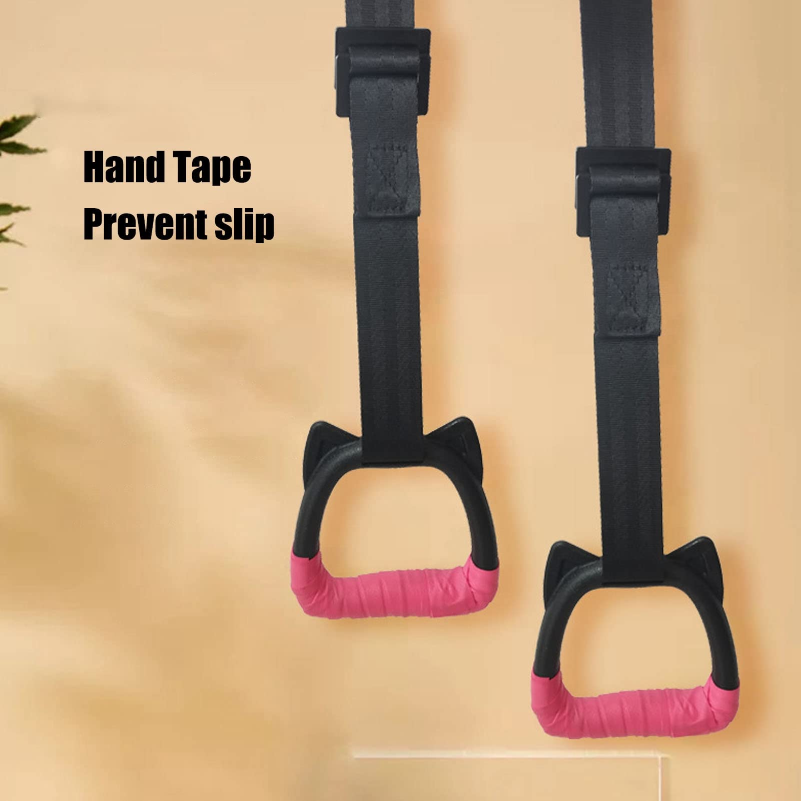 Adjustable Gymnastic Rings with Buckle Straps for Pull Up & Strength Training - Perfect for Home Gym, Outdoor Workouts & Kids Exercise
