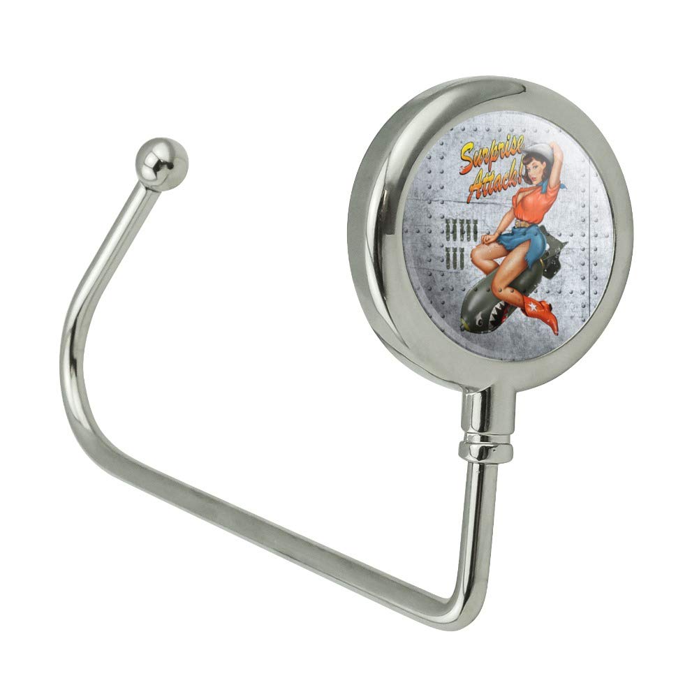 GRAPHICS & MORE Surprise Attack Pin Up Girl Missile Purse Hanger Hook - Stylish Bag Holder for Handbags, Totes & Backpacks (Perfect for Home, Office & Travel Organization)