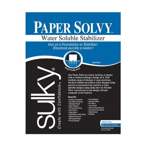 Sulky Paper Solvy Water Soluble Stabilizer - USA Shipping for Quilting & Embroidery