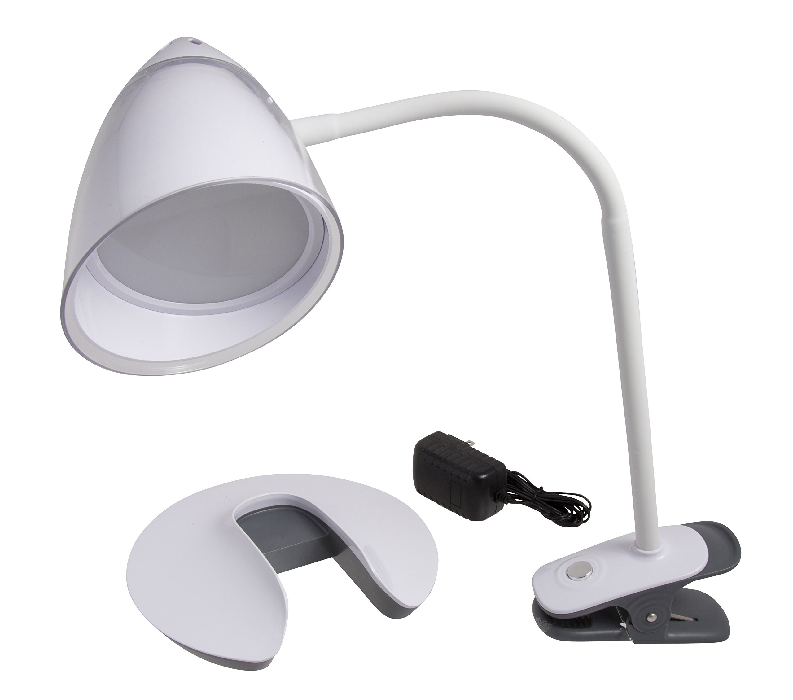 2-in-1 Clip-On Flex LED Desk Lamp with Removable Base - Adjustable Brightness for Reading, Studying & Office Work | Illuminator 41898