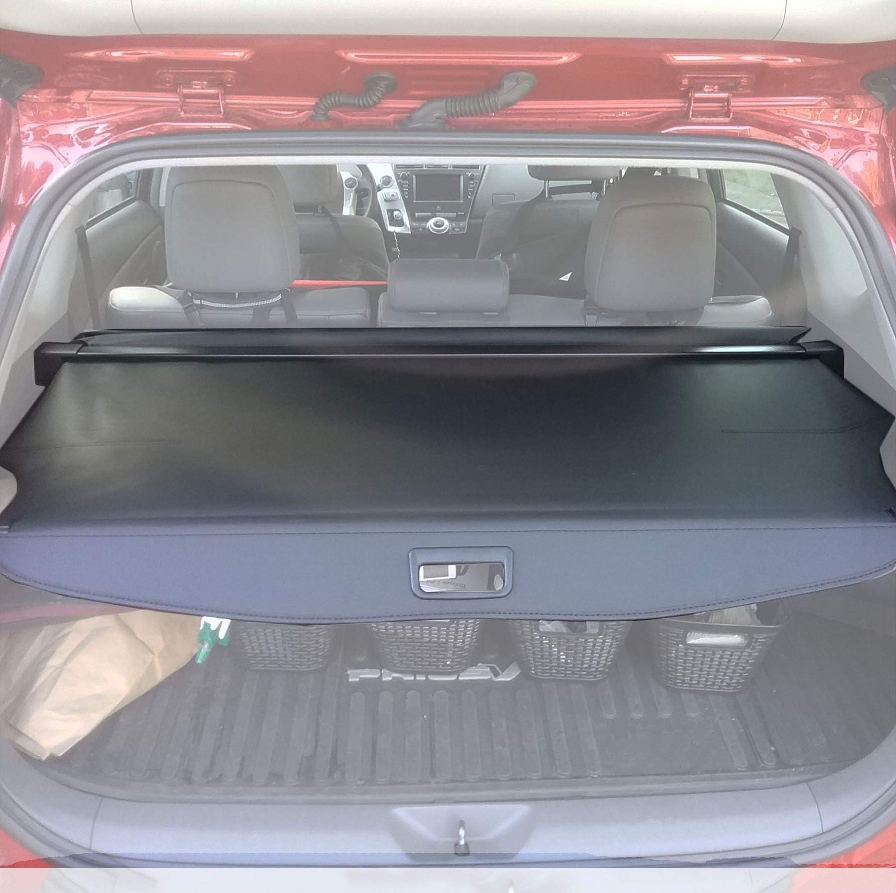 Kaungka Retractable Cargo Cover for 2012-2016 Toyota Prius V - Black Trunk Shade (Fits Prius V Only, Not Compatible with Prius/Prius C) | Perfect for Road Trips, Grocery Hauling & Pet Protection