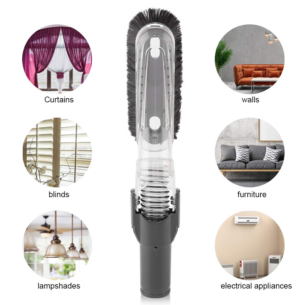 Fdit Soft Vacuum Dusting Brush with 35mm-32mm Adapter - Multi-Angle Cleaning Brush for Furniture, Ceiling & Hard-to-Reach Areas - Perfect Vacuum Cleaner Attachment for Home & Office Cleaning