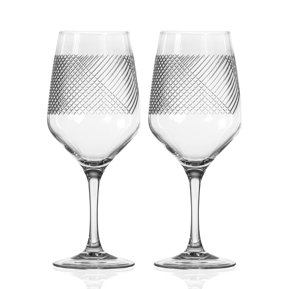 Premium Bourbon Street 19.5oz All-Purpose Wine Glasses - Set of 2 | Stemless Wine Tumblers for Red, White, Rosé & Cocktails | Perfect for Dinner Parties, Wine Tasting & Home Bar