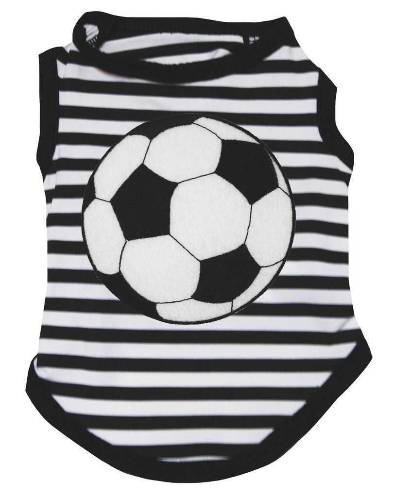 Petitebella Striped Soccer Puppy Dog T-Shirt for Small Dogs - Cute Pet Apparel for Playtime & Outdoor Adventures