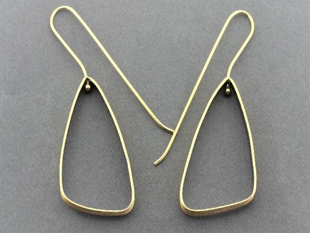 22Kt Gold Oxidized Scalene Triangle Drop Earrings - Elegant Geometric Jewelry for Women, Perfect for Parties & Special Occasions
