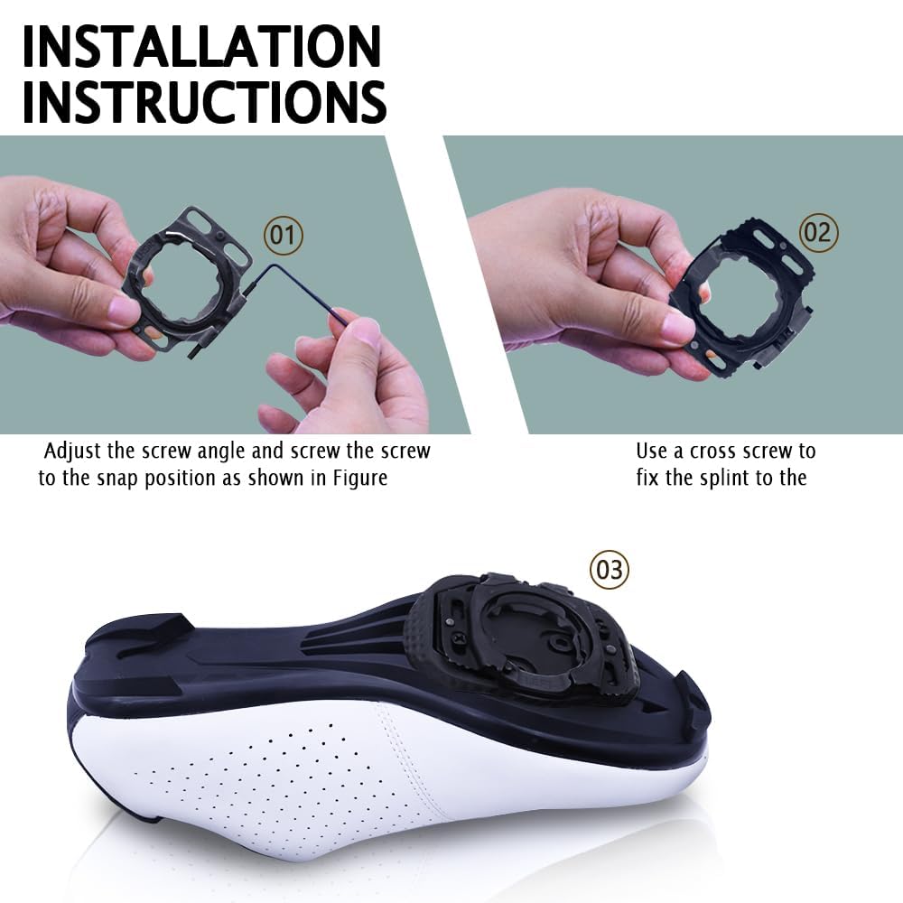 Quick Release Cycling Shoes Cleats - Self-Locking Aerodynamic Bike Pedals Compatible with Wahoo, SpeedPlay & Zero - Light Grey - Perfect for Road Biking, Indoor Cycling & Triathlon Training