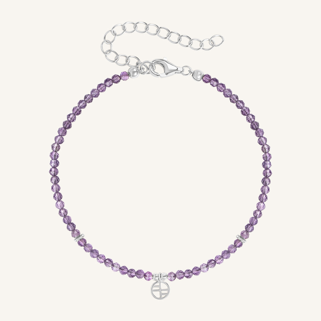 February Birthstone Amethyst Bracelet for Women - Elegant Purple Gemstone Jewelry Gift for Valentine's Day & Anniversary