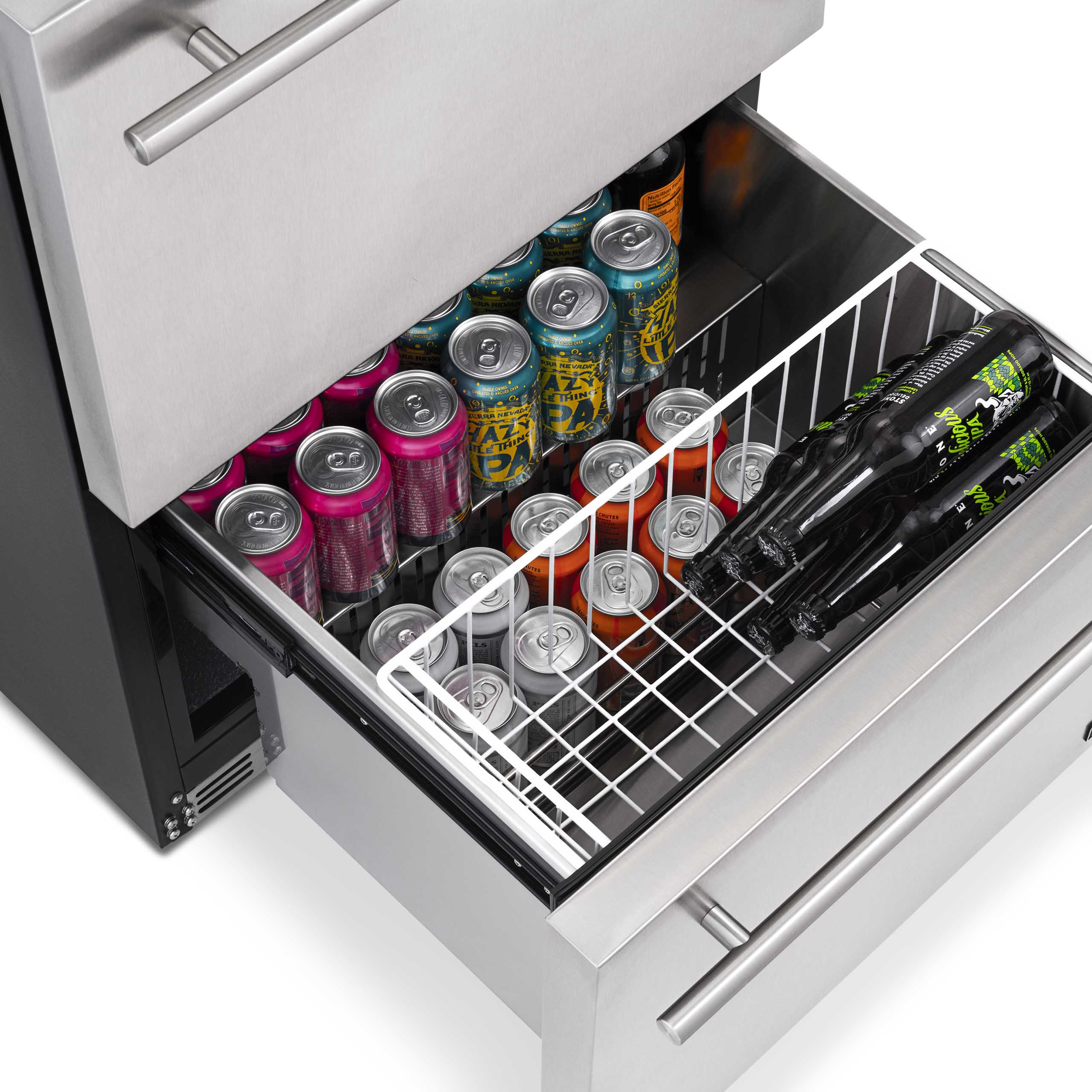Newair® 80 Can 20 Bottle Built-In Beverage Cooler Refrigerator - Indoor/Outdoor Freestanding Mini Fridge for Beer, Wine & Soda - Perfect for Home Bar, Kitchen, Garage or Outdoor Entertaining
