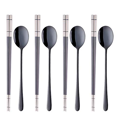 black-square chopstick and spoon