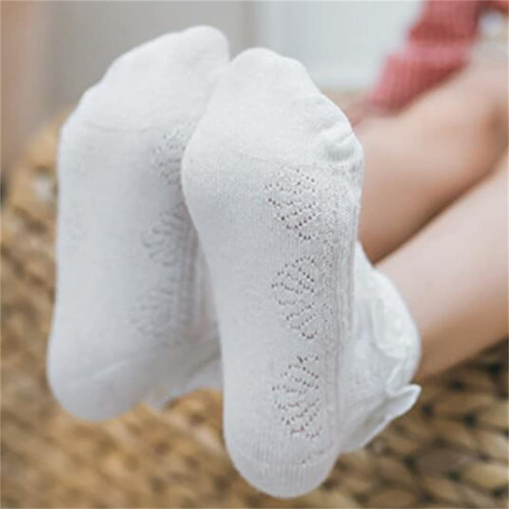 First Communion White Baptism Socks for Girls - Lace Ruffle Christening Socks for Baby Girls - Perfect for Baptism, Christening & Special Church Occasions