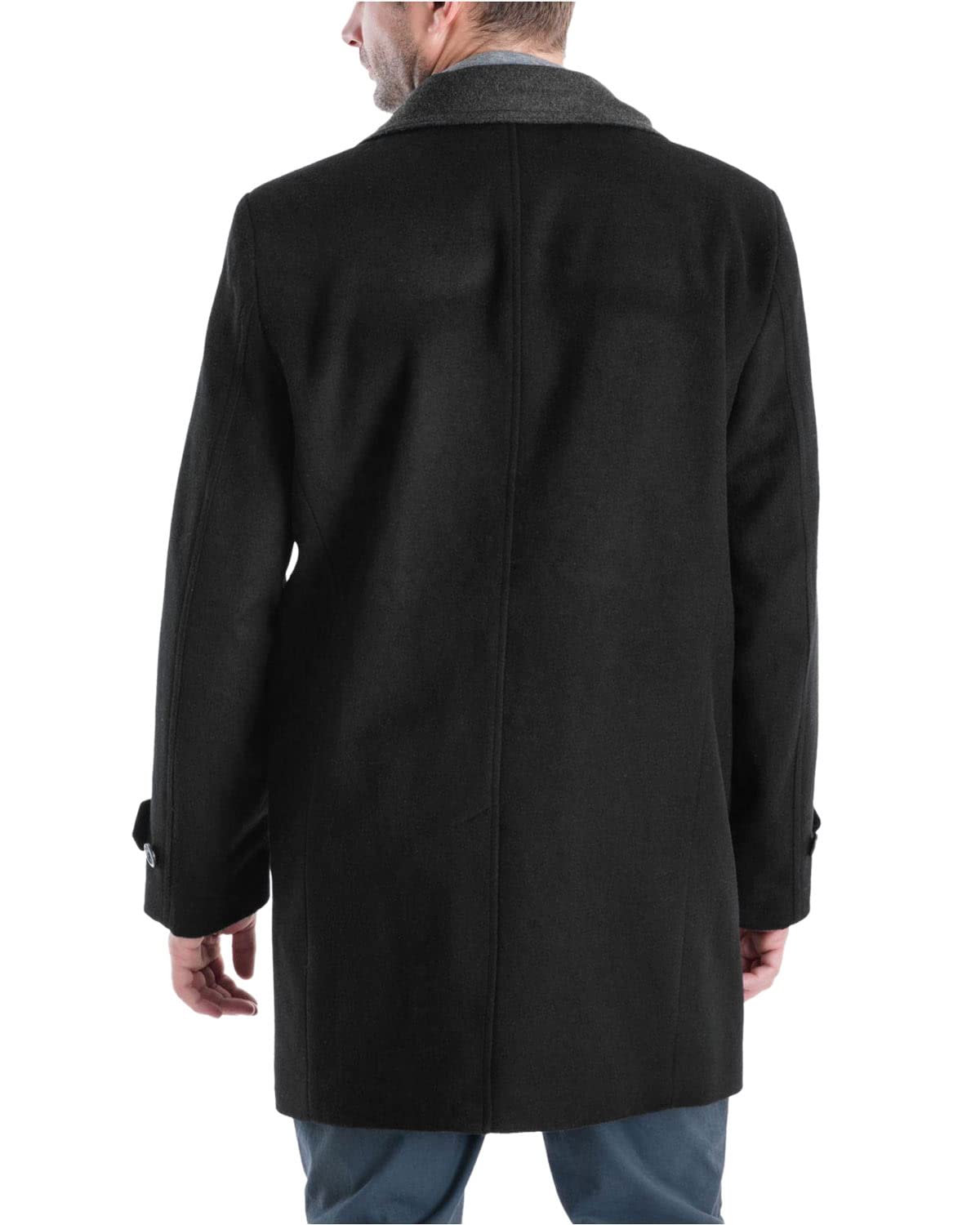 London Fog Signature Men's Clark Wool Blend Overcoat - 36 Short Black | Classic Winter Coat for Business, Office & Formal Occasions