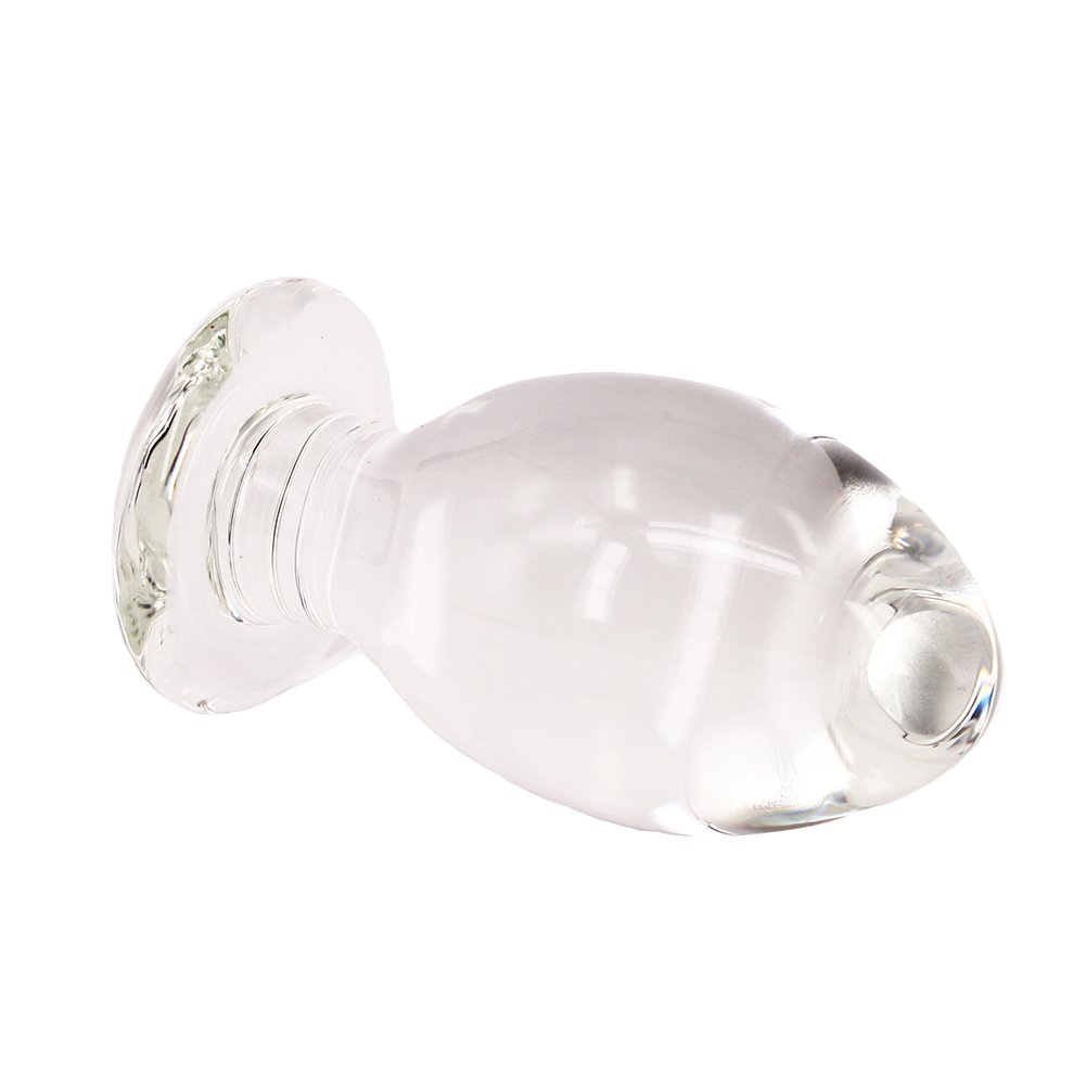 Extra Large Glass Butt Plug - Crystal Anal Trainer & G-Spot Stimulator Sex Toy for Beginners & Advanced Play (BDSM, Couples, Solo Use)